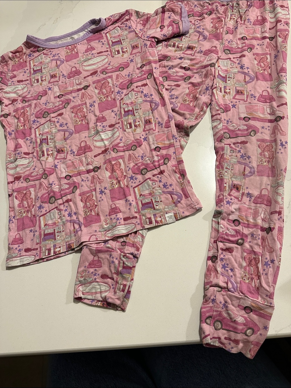Little Snuggles Bamboo Barbie Print pajamas long pants and short sleeve shirt 6T
